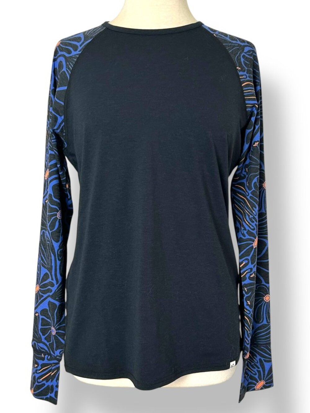 NWT Wild Rye Evie Raglan Lite Retro Riptide Bluebell Shirt Top Layer Sz 12